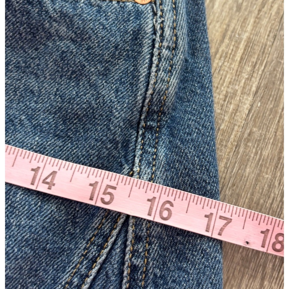 We The Free Free People Denim Mini Skirt Button‎ Fly Raw Hem Distressed Blue 26 - Picture 8 of 8